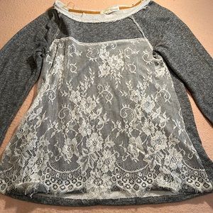 Rewinds Lace Overlay Sweater